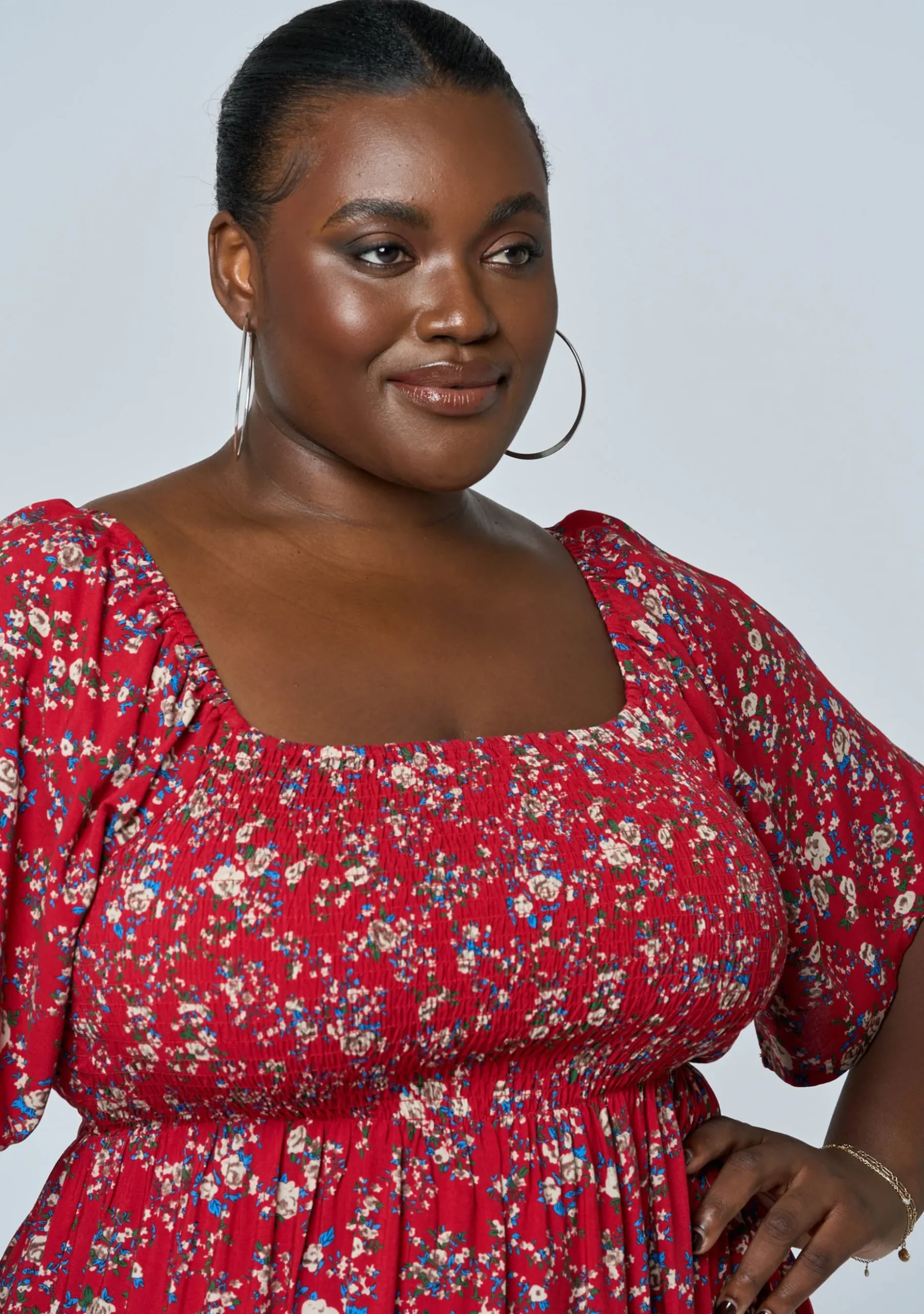 Ivy Shirred Print Maxi Dress