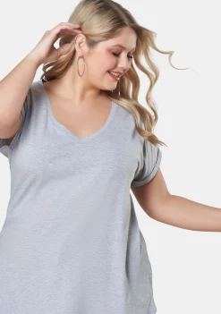 Jacinta Longline V Neck Tee