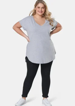 Jacinta Longline V Neck Tee