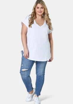 Jacinta Longline V Neck Tee