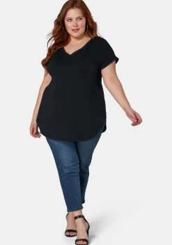 Jacinta Longline V Neck Tee