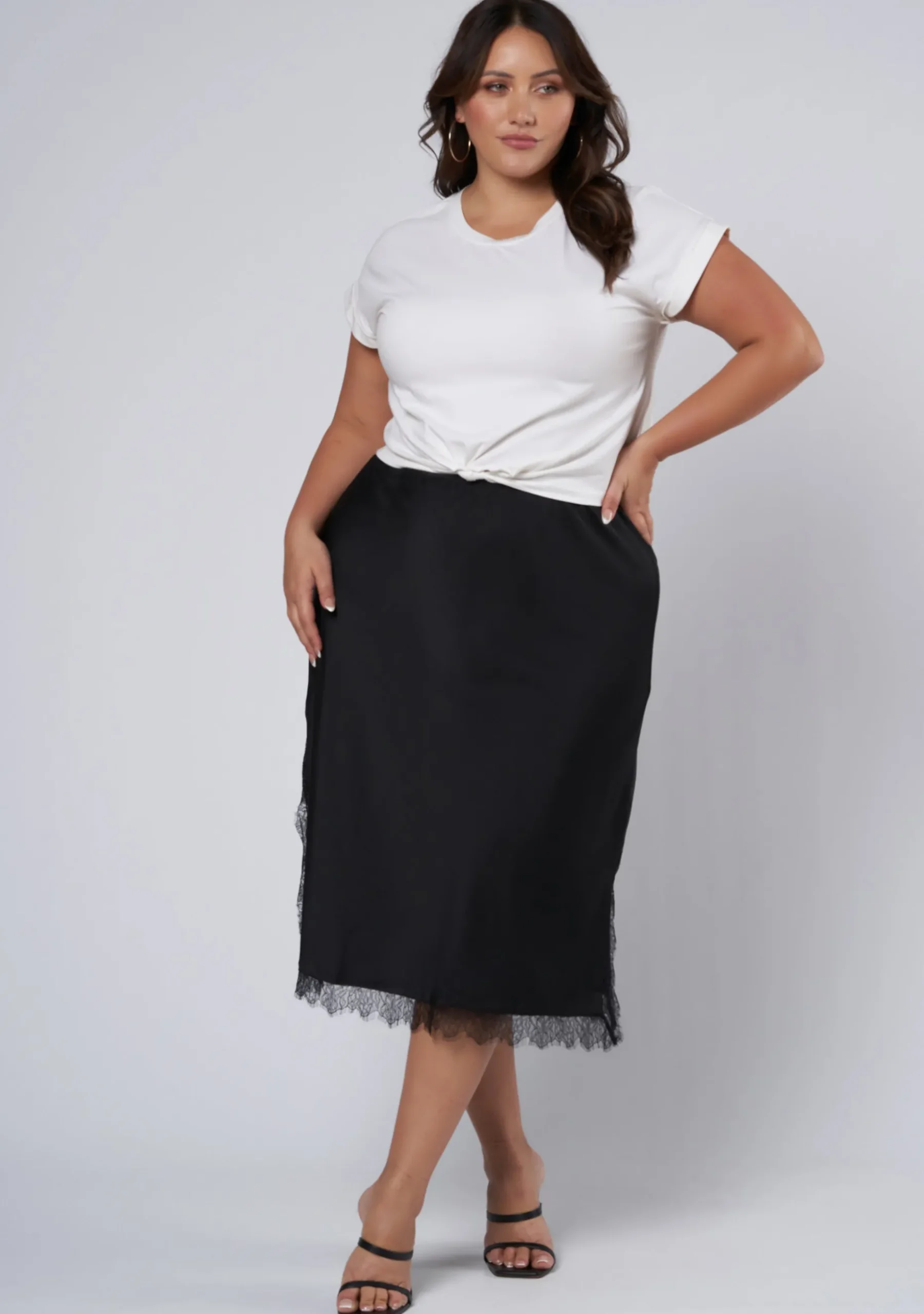 Last Nite Midi Slip Skirt