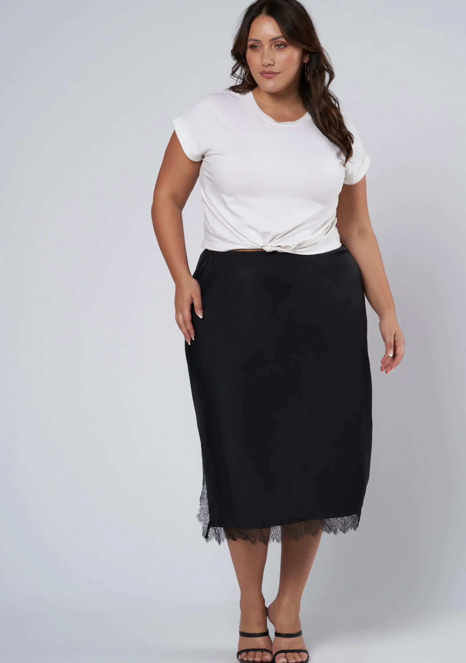 Last Nite Midi Slip Skirt