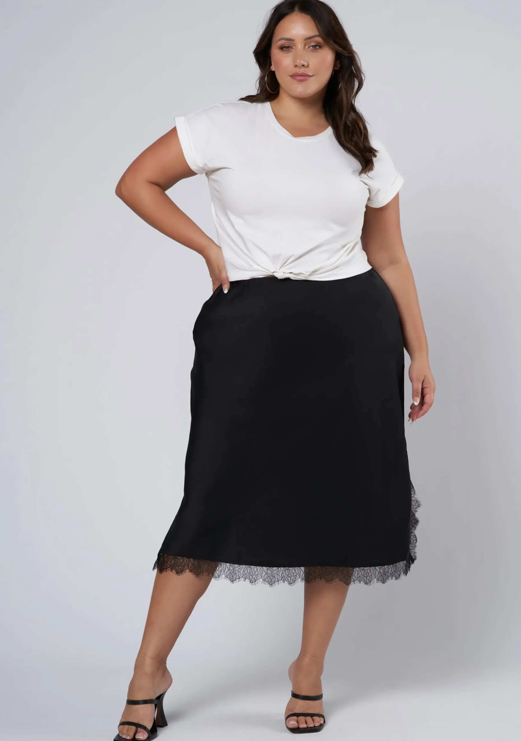 Last Nite Midi Slip Skirt