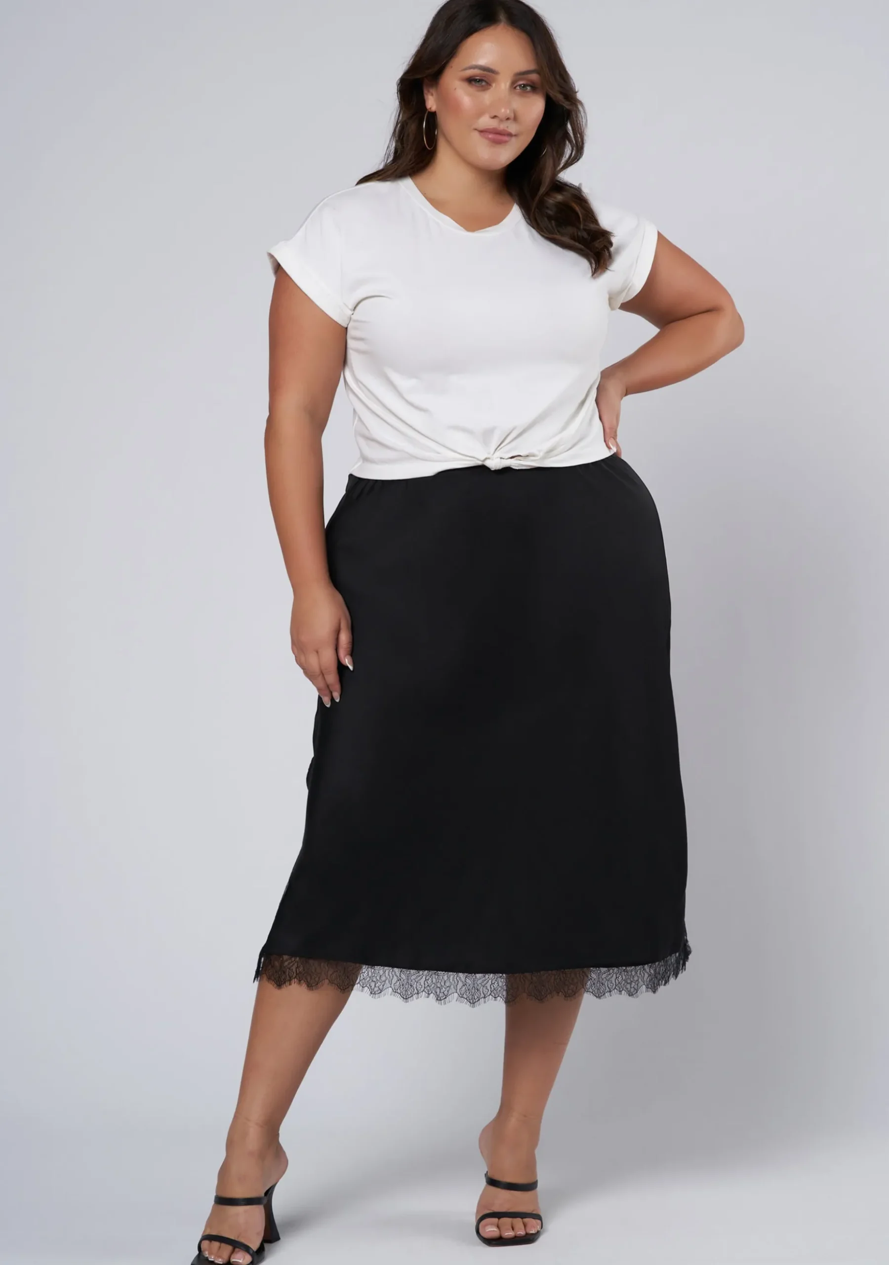 Last Nite Midi Slip Skirt