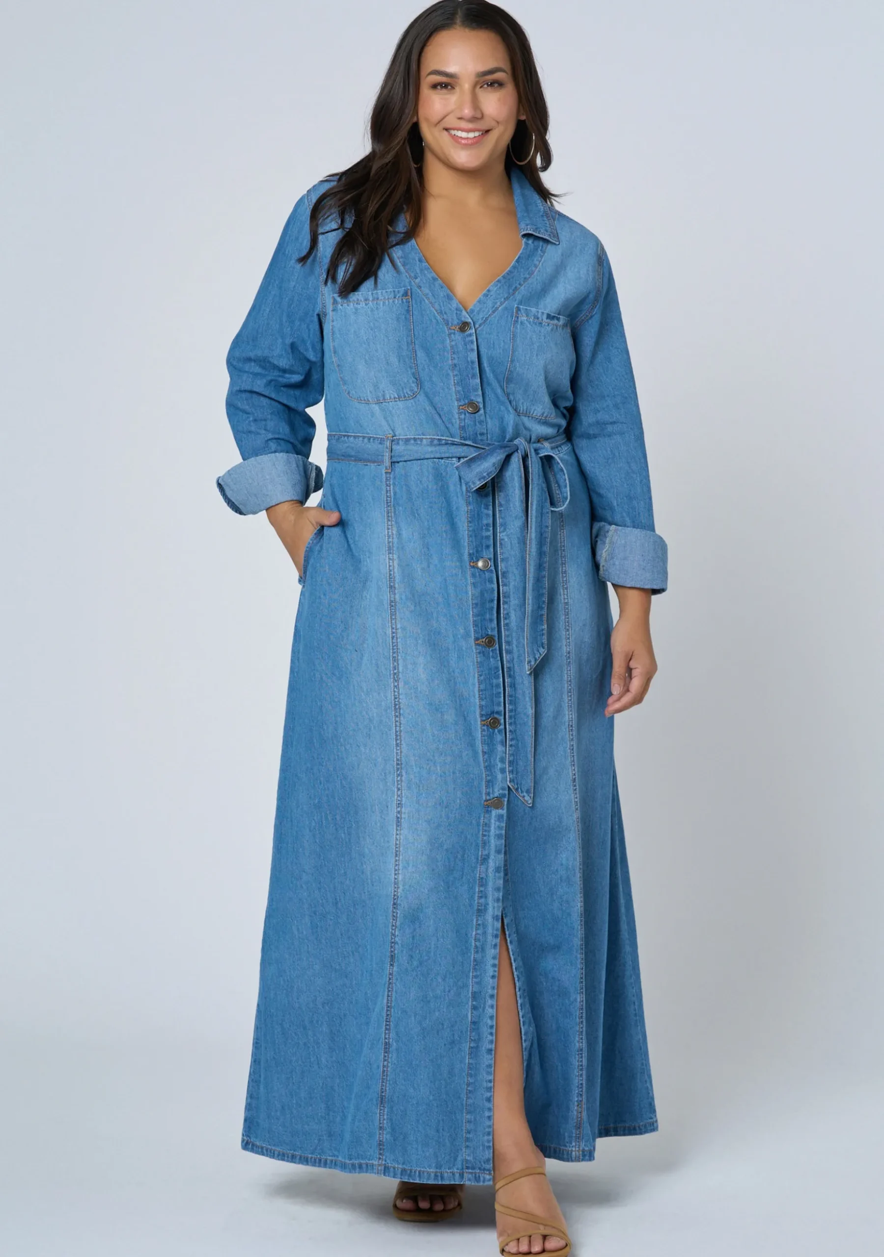 Leah Chambray Maxi Dress