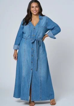 Leah Chambray Maxi Dress