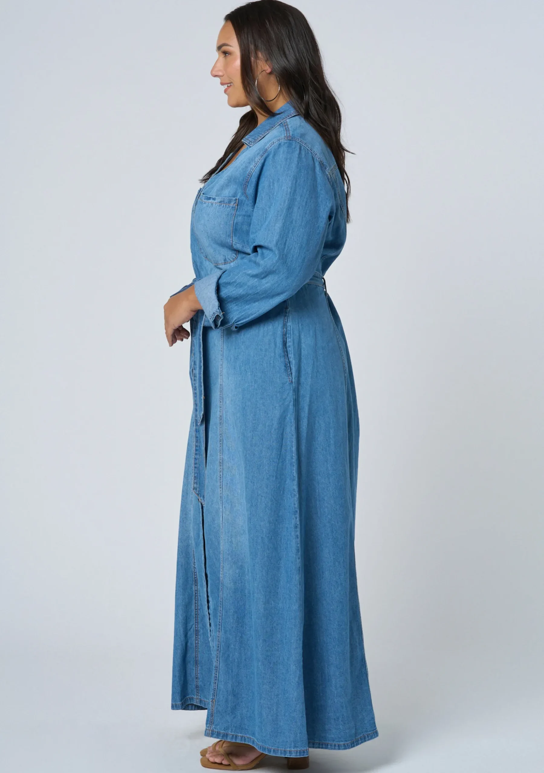 Leah Chambray Maxi Dress