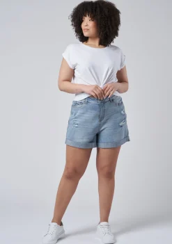 Loreli Distressed Denim Shorts