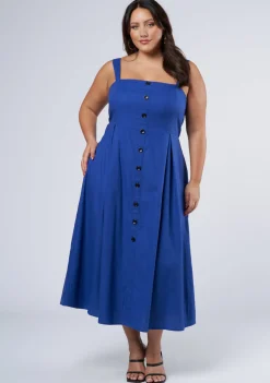 Mia Button Through Midi Dress