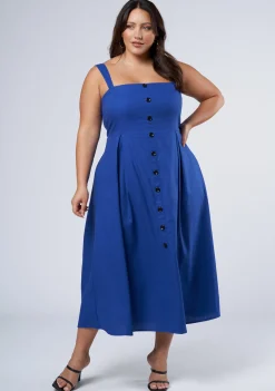 Mia Button Through Midi Dress