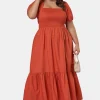 Mila Shirred Bodice Midi Dress