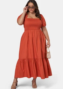 Mila Shirred Bodice Midi Dress