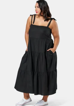 Movin On Up Linen Dress