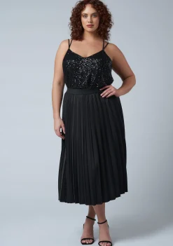 My Best Pleated Satin Skirt