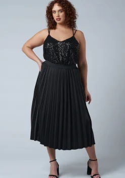 My Best Pleated Satin Skirt