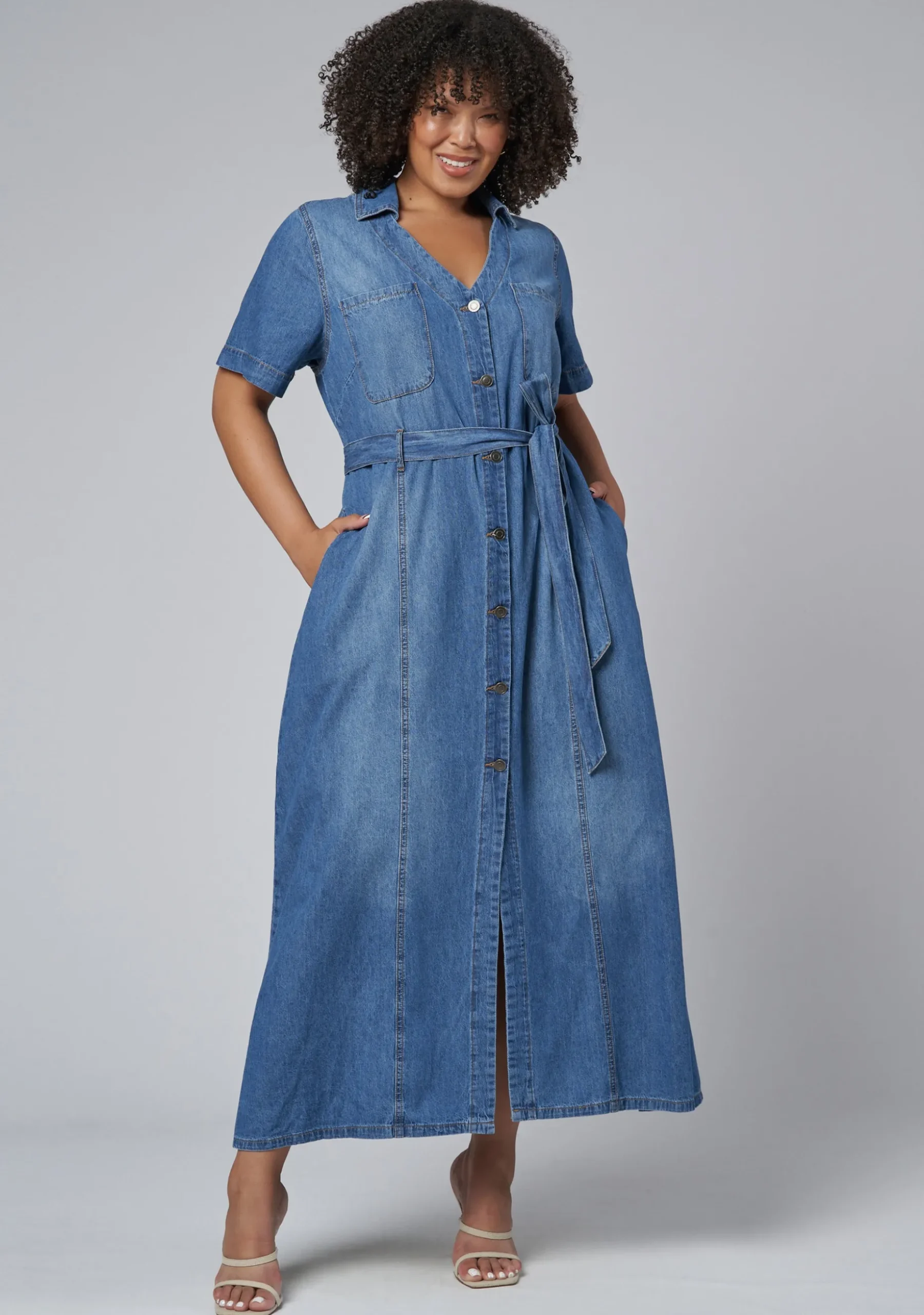 Naomi Chambray Maxi Dress