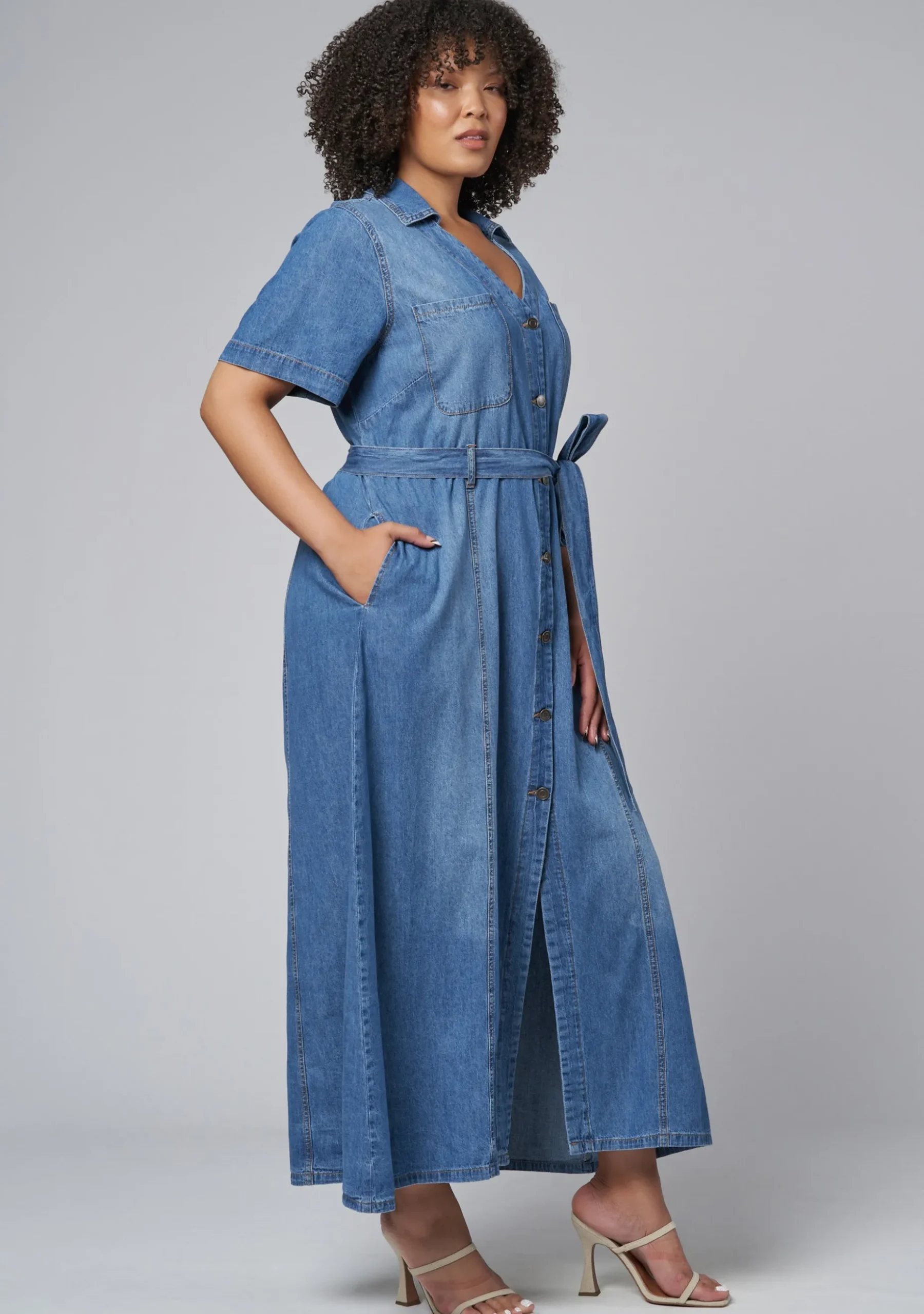 Naomi Chambray Maxi Dress