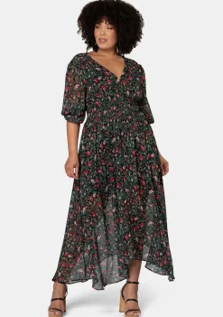 Next Universe Rose Print Maxi Dress
