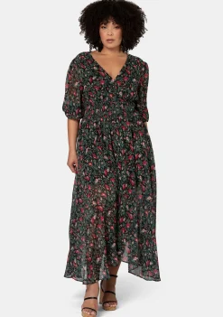 Next Universe Rose Print Maxi Dress
