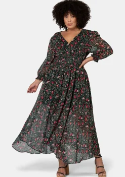 Next Universe Rose Print Maxi Dress