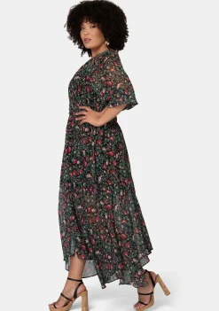 Next Universe Rose Print Maxi Dress