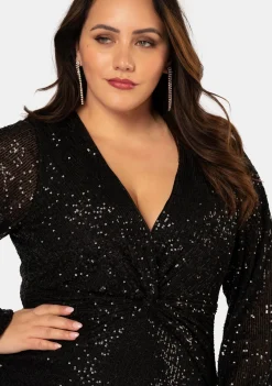 Pinky Promise Puff Sleeve Sequin Dress