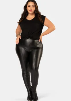 Poison Panelled PU Pant