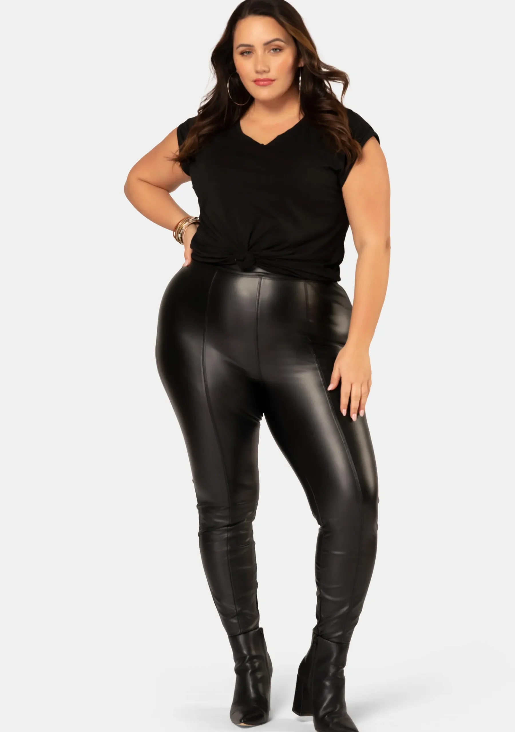 Poison Panelled PU Pant