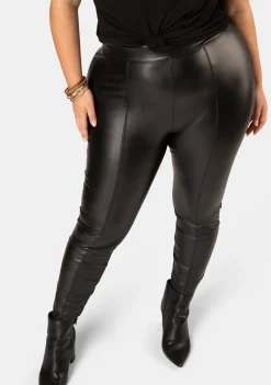 Poison Panelled PU Pant