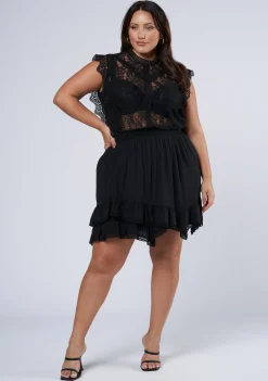 Pretty In Black Mini Skirt
