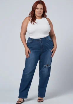 Ruby Straight Leg Distressed Jean