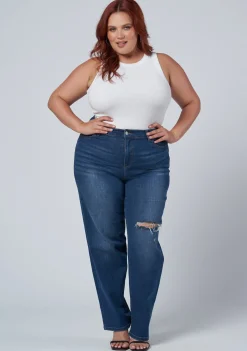 Ruby Straight Leg Distressed Jean