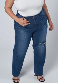 Ruby Straight Leg Distressed Jean