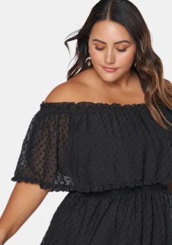 Sensual Off Shoulder Midi Dress