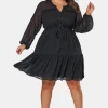 Sheer Silhouette Smock Dress