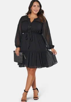 Sheer Silhouette Smock Dress