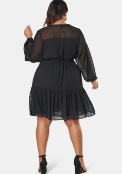 Sheer Silhouette Smock Dress