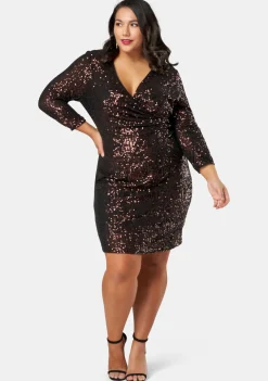 Smokin Hot Sequin Wrap Dress
