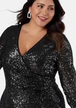 Smokin Hot Sequin Wrap Dress