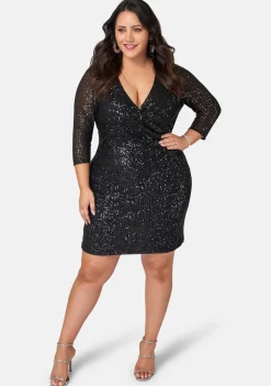 Smokin Hot Sequin Wrap Dress