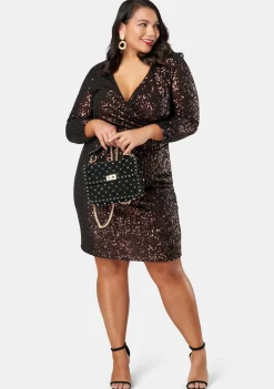Smokin Hot Sequin Wrap Dress