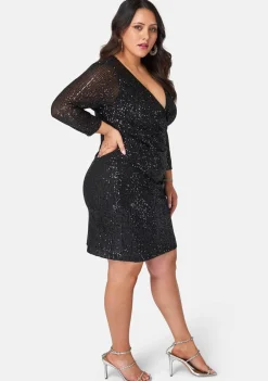 Smokin Hot Sequin Wrap Dress
