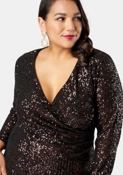 Smokin Hot Sequin Wrap Dress