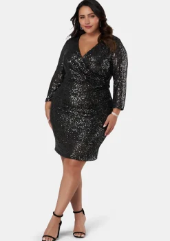 Smokin Hot Sequin Wrap Dress