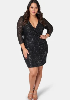 Smokin Hot Sequin Wrap Dress