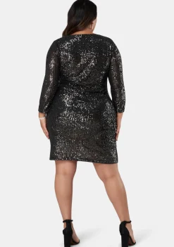 Smokin Hot Sequin Wrap Dress
