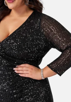 Smokin Hot Sequin Wrap Dress