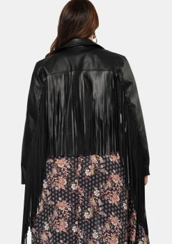 Star Dancer Fringe PU Jacket