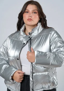 Superfly Silver Puffa Jacket